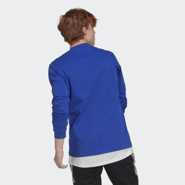 Haut Adidas Bleu à Manches Longues