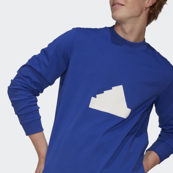 Haut Adidas Bleu à Manches Longues