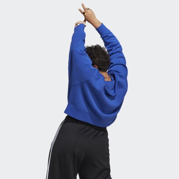 Sweat Adicolor Essentials Crew (grande Taille) Bleu Adidas