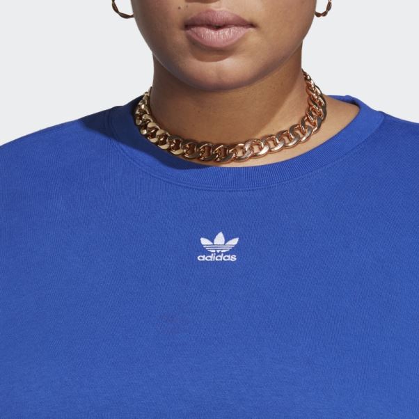 Sweat Adicolor Essentials Crew (grande Taille) Bleu Adidas
