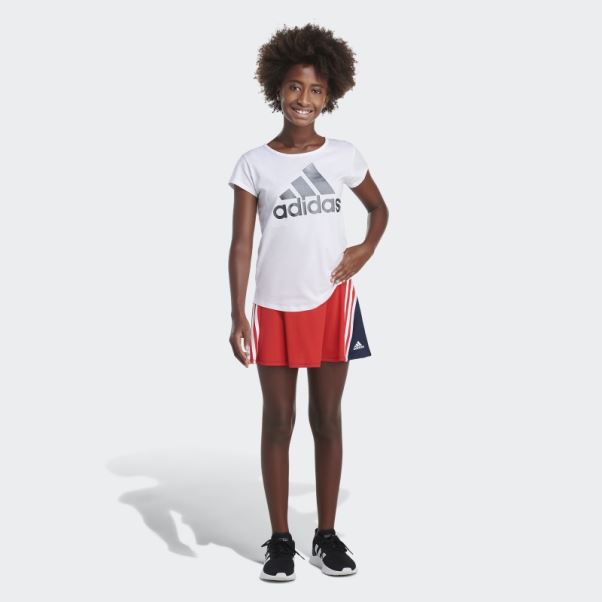 Jupe-short 3 Bandes Rouge Adidas