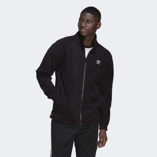 Veste Polaire Adidas Adicolor Classics Trefoil Teddy Noir
