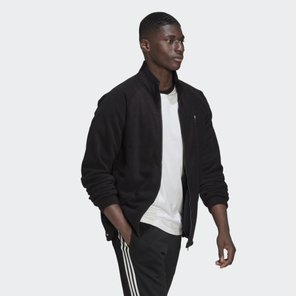 Veste Polaire Adidas Adicolor Classics Trefoil Teddy Noir
