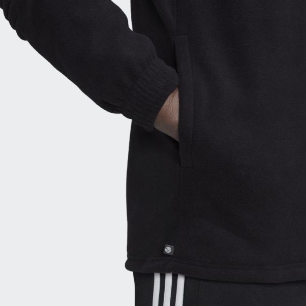 Veste Polaire Adidas Adicolor Classics Trefoil Teddy Noir