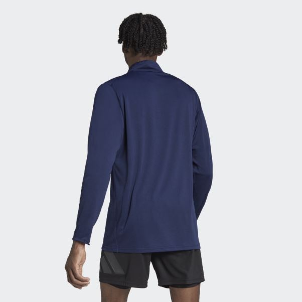 Train Essentials Entraînement Saisonnier 1/4-zip T-shirt à Manches Longues Adidas Bleu Foncé