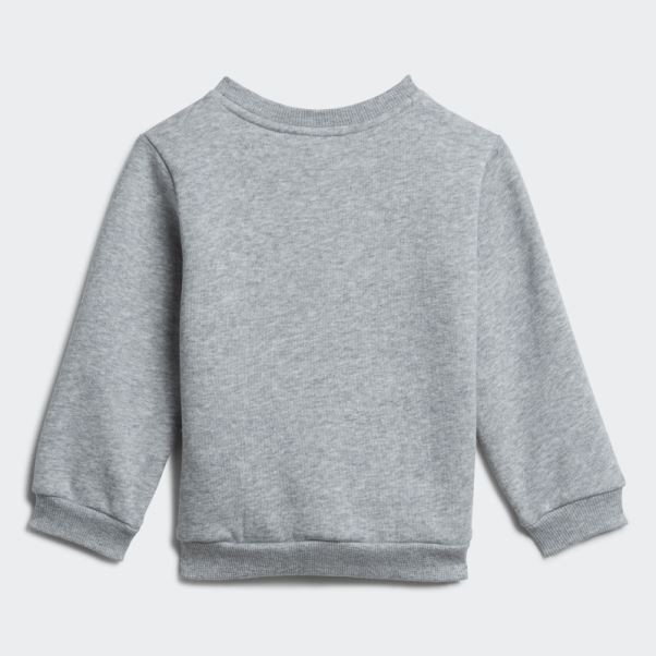 Ensemble De Jogging Adidas Gris Moyen Avec écusson De Sport