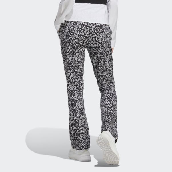 Pantalon évasé Graphique Taille Haute Adidas Allover Noir Chaud