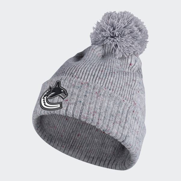 Canucks Speckle Cuffed Pom Bonnet Gris Adidas