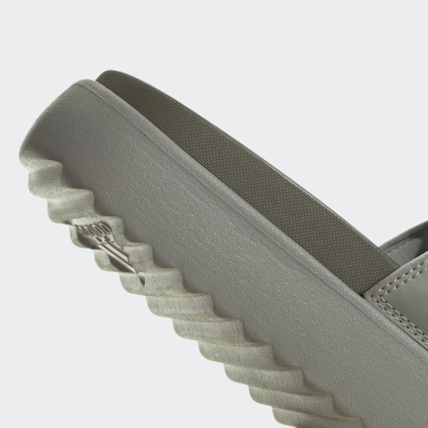 Adidas Adilette Plate-forme Diapositives Argent Galet