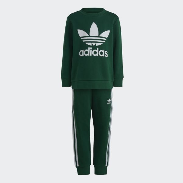 Adidas Adicolor Crew Set Vert Foncé