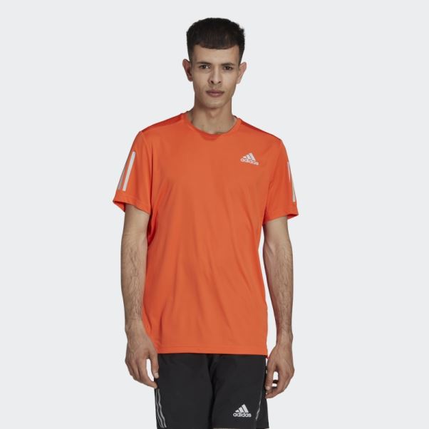 Propre Le T-shirt De Course Adidas Orange
