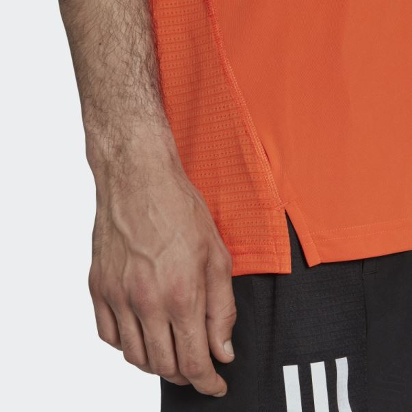 Propre Le T-shirt De Course Adidas Orange