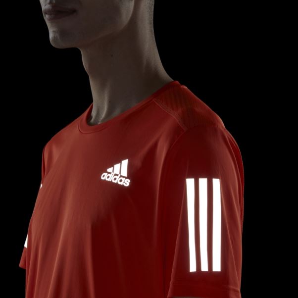Propre Le T-shirt De Course Adidas Orange