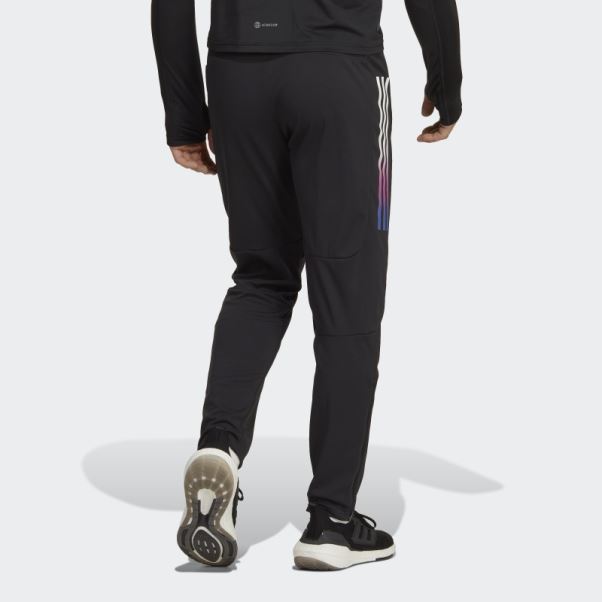 Pantalon Adidas Run Icon 3 Bandes Noir