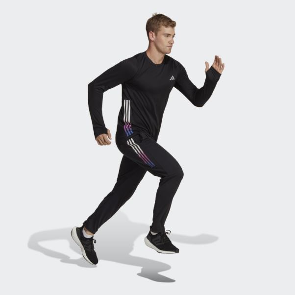 Pantalon Adidas Run Icon 3 Bandes Noir