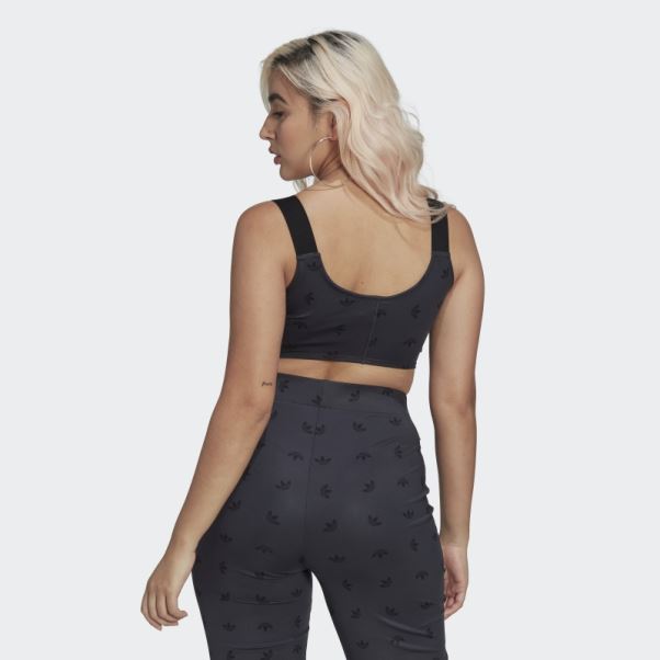 Top Corset Imprimé Gris Nuit Adidas