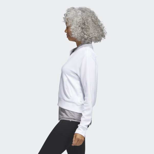 Blouson Aviateur De Golf En Maille Adidas Blanc Mode