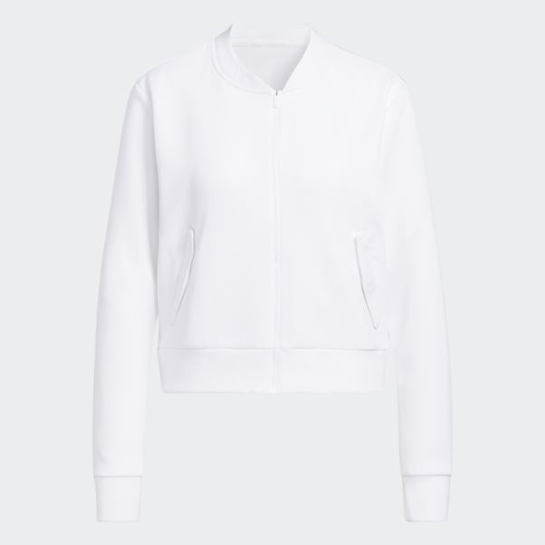 Blouson Aviateur De Golf En Maille Adidas Blanc Mode