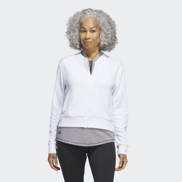 Blouson De Golf En Maille Adidas Blanc