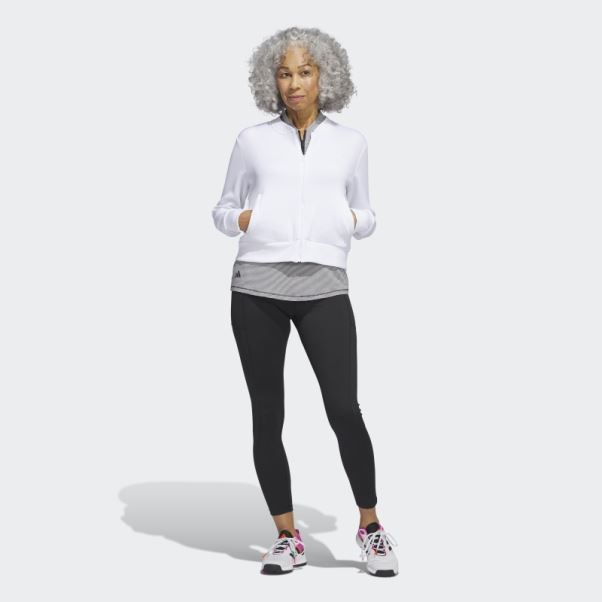 Blouson De Golf En Maille Adidas Blanc