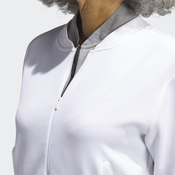 Blouson De Golf En Maille Adidas Blanc