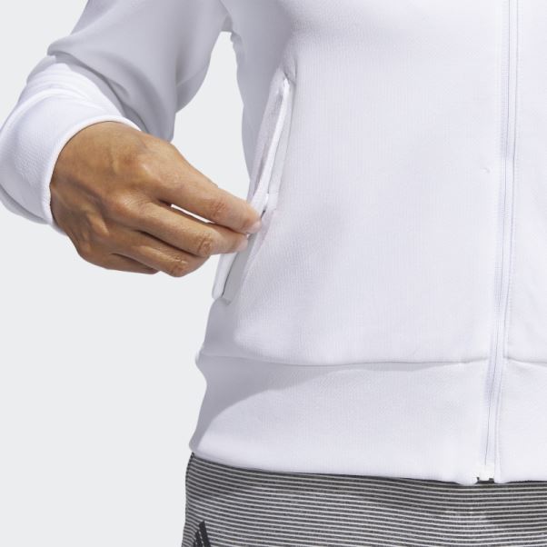 Blouson De Golf En Maille Adidas Blanc