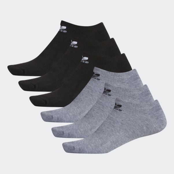 Adidas Socquettes Invisibles Trèfle Gris Moyen 6 Paires