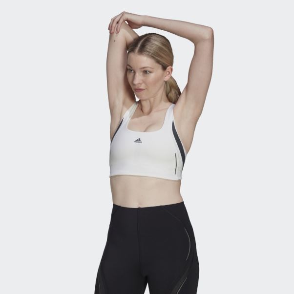 Soutien-gorge Hiit Powerimpact Luxe Training Medium-support Blanc Adidas