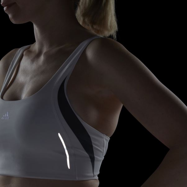 Soutien-gorge D'entraînement à Maintien Moyen Powerimpact Luxe Adidas Blanc