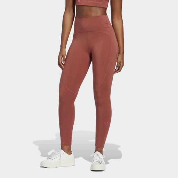 Sépia Adidas By Stella Mccartney 7/8 Yoga Leggings Chaud
