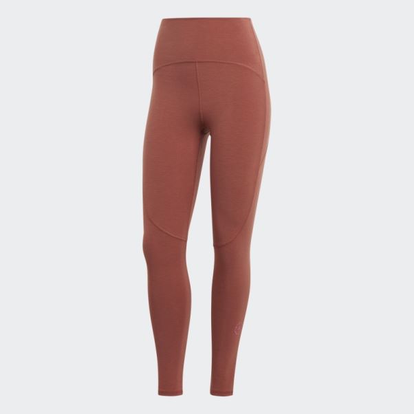Sépia Adidas By Stella Mccartney 7/8 Yoga Leggings Chaud