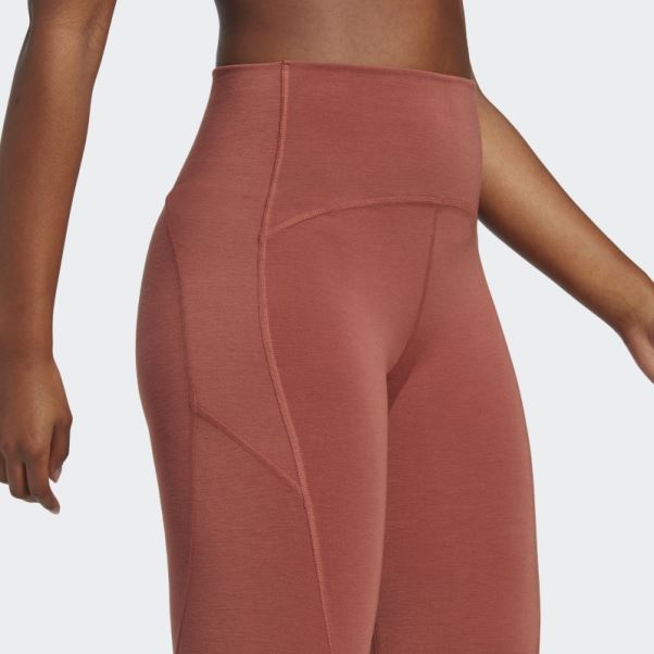 Sépia Adidas By Stella Mccartney 7/8 Yoga Leggings Chaud