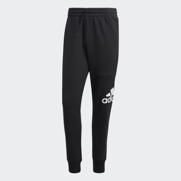 Adidas Pantalon Noir Essentiel En Molleton à Logo Et Chevilles Fuselées Adidas