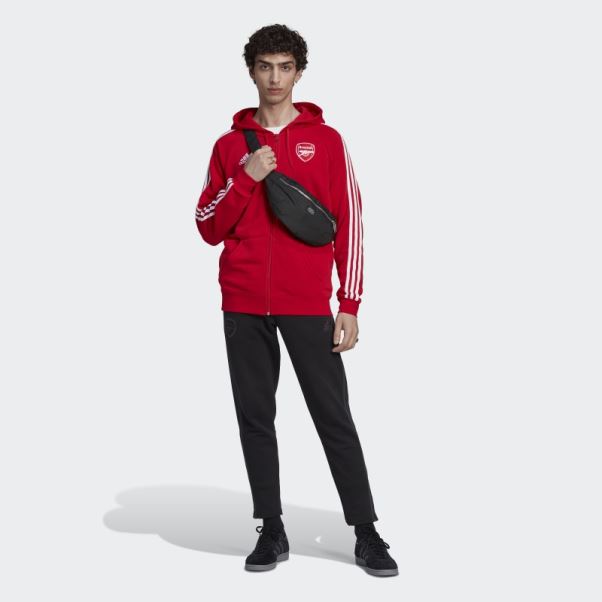 Arsenal Dna 3-stripes Sweat à Capuche Zippé écarlate Adidas