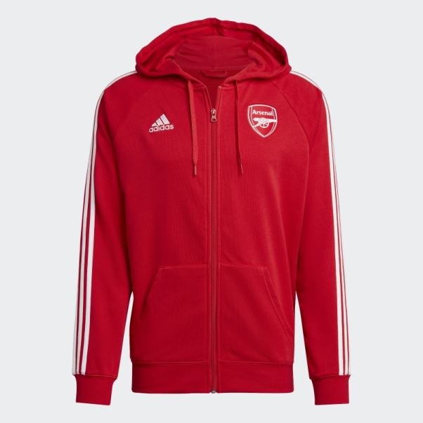 Sweat à Capuche Zippé à 3 Bandes Adn Arsenal écarlate Adidas