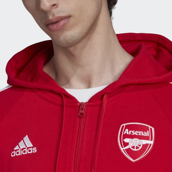 Sweat à Capuche Zippé à 3 Bandes Adn Arsenal écarlate Adidas