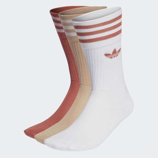 Chaussettes Adidas Solid Crew 3 Paires Beige