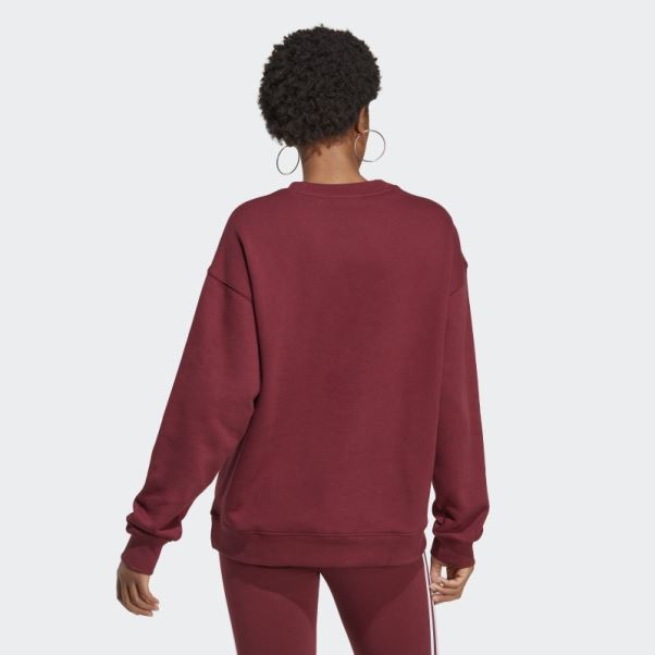 Sweat Adidas Trefoil Crew Rouge Chaud