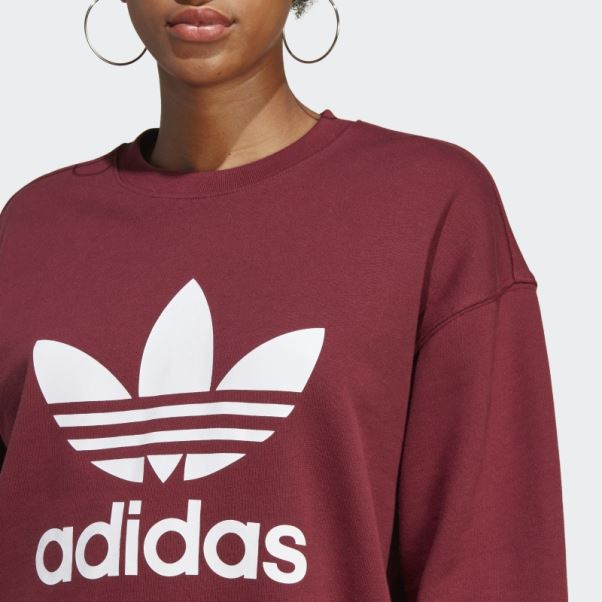 Sweat Adidas Trefoil Crew Rouge Chaud