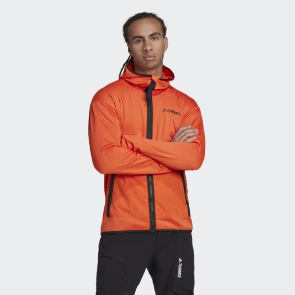 Veste De Randonnée à Capuche Adidas Terrex Tech Flooce Light Orange