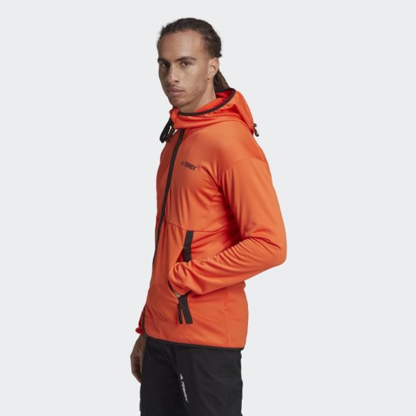 Veste De Randonnée à Capuche Adidas Terrex Tech Flooce Light Orange