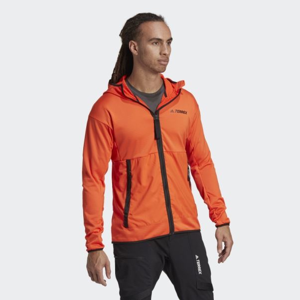 Veste De Randonnée à Capuche Adidas Terrex Tech Flooce Light Orange
