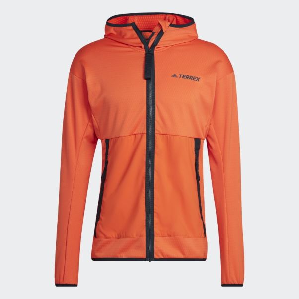 Veste De Randonnée à Capuche Adidas Terrex Tech Flooce Light Orange