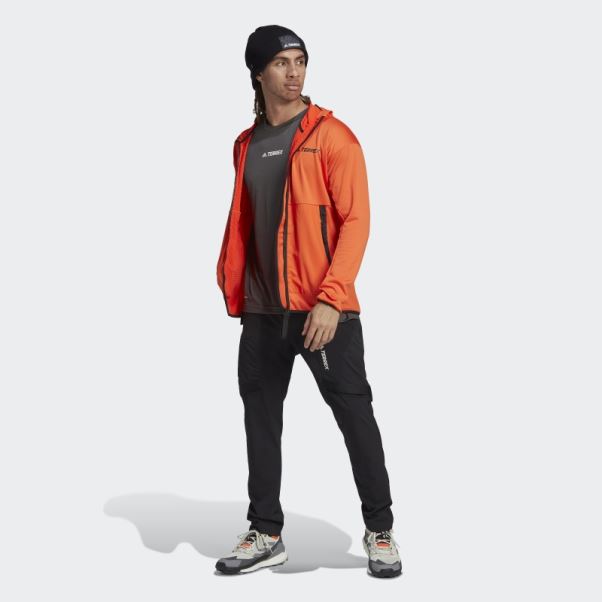 Veste De Randonnée à Capuche Adidas Terrex Tech Flooce Light Orange