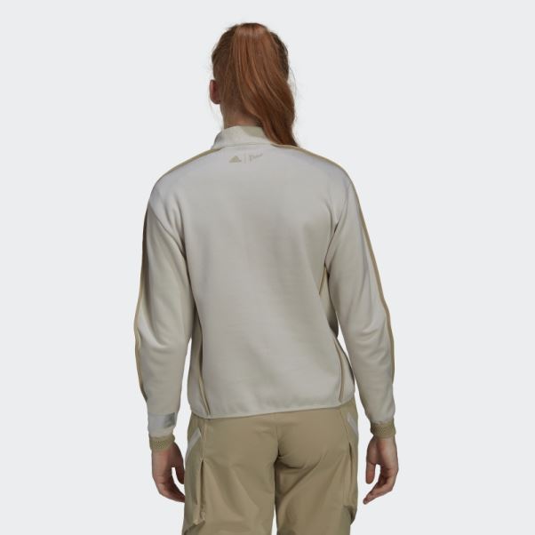 Sweat-shirt Couche Intermédiaire à Poche Demi-zip Randonnée Terrex Adidas Aluminium