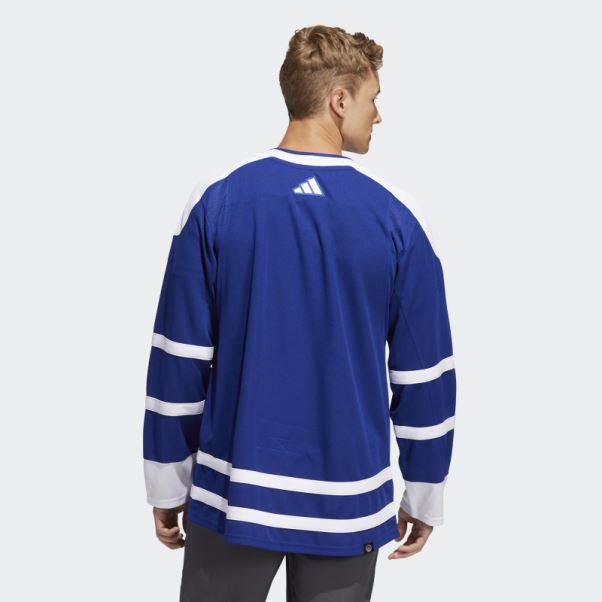 Royal 08 Ccm-sld Adidas Maple Leafs Authentique Reverse Retro Wordmark Jersey