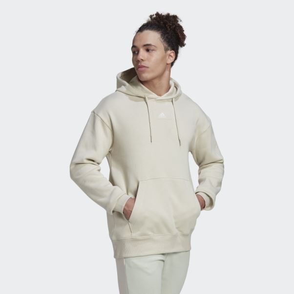 Adidas Essentials Feelvivid Sweat à Capuche En Molleton De Coton Aluminium