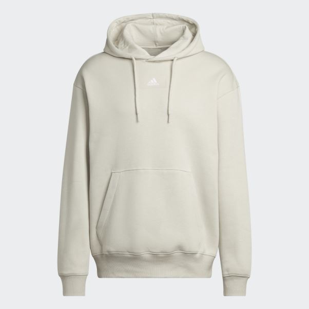 Adidas Essentials Feelvivid Sweat à Capuche En Molleton De Coton Aluminium