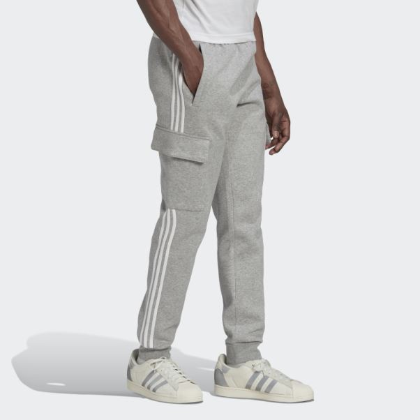 Pantalon Slim Cargo Adidas Adicolor 3-stripes Gris Moyen