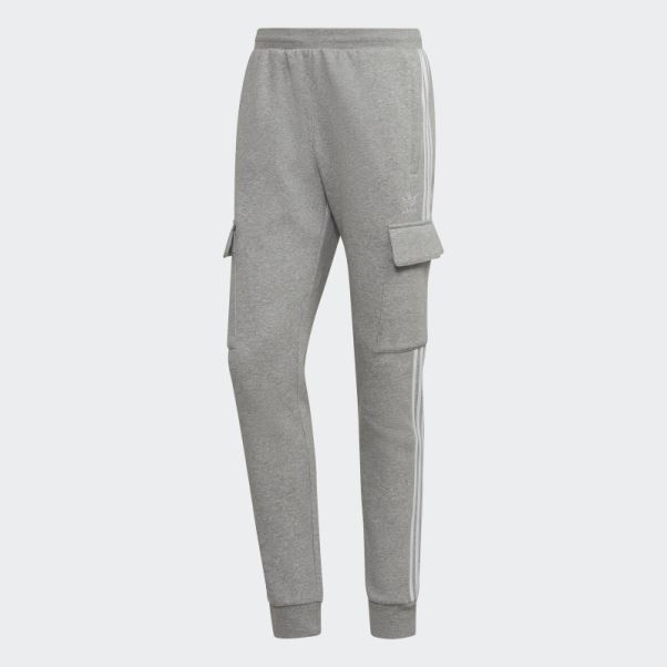 Pantalon Slim Cargo Adidas Adicolor 3-stripes Gris Moyen